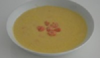 Суп-пюре из сельдерея c креветками