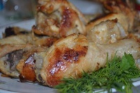 Курица запеченная в кефирном маринаде