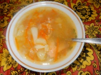 Картофельный суп с консервированной семгой