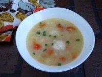 Овсяный суп с фрикадельками и овощами
