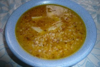 Густой гречневый суп на курином бульоне