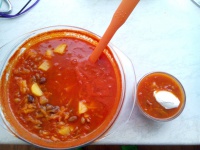 Фасолевый суп с томатами