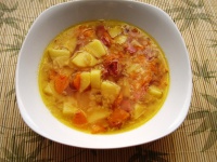 Гороховый суп с копченой колбаской