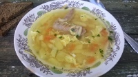 Суп с орзо и домашними потрошками