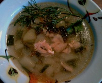 Рыбный суп из хребтов семги